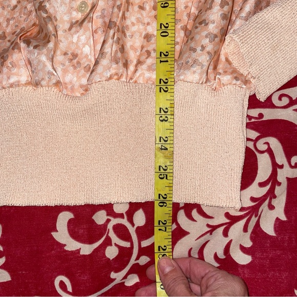 VTG Castleberry Pastel Peach Collared Blouse with Pleated Skirt Set - Picture 8 of 16